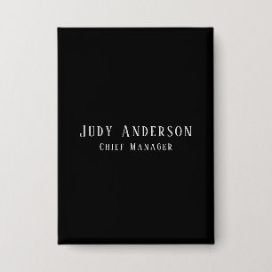 Trendy Black Grey Professional Plain Serif Font Button