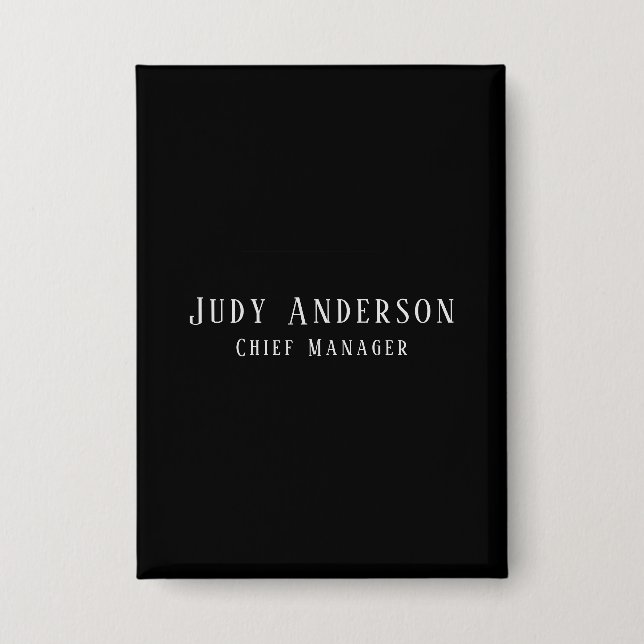 Trendy Black Grey Professional Plain Serif Font Button (Front)