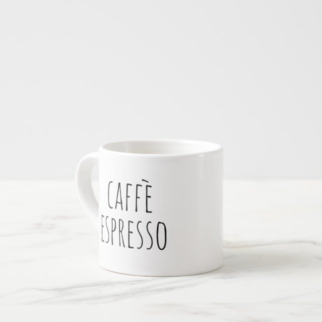 Trendy Black Handwriting Farmhouse Italian Espresso Cup (Front Left)