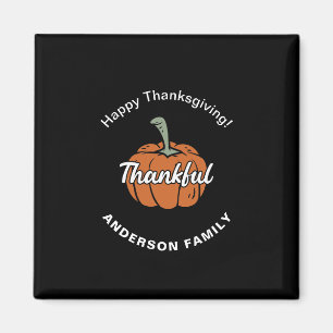 Trendy Black Happy Thanksgiving Magnet