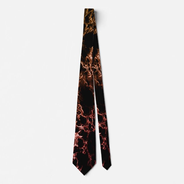 Trendy Black Marble Fire Stone - Businessman Neck Tie (Front)