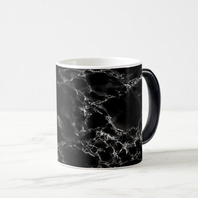 Trendy Black Marble Stone Color Morph Mug (Front Right)