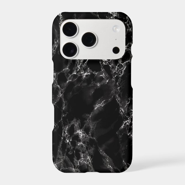 Trendy Black Marble Stone Iphone Case (Back)