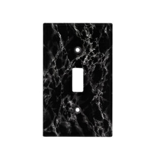 Trendy Black Marble Stone Light Switch Cover