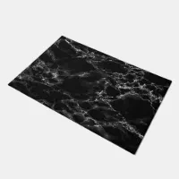 Trendy White And Black Marble Stone Pattern Floor Mat, Zazzle