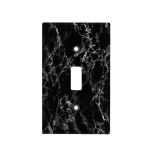 Trendy Black Marble Stone - Modern Light Switch Cover