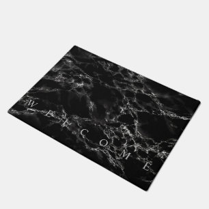 Trendy Black Marble Stone - Welcome Doormat
