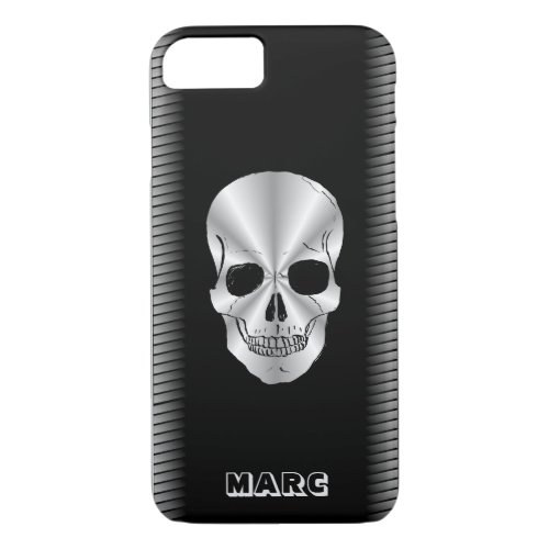 Trendy Black Metal And Silver Skull iPhone 87 Case