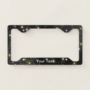 Trendy Black Metallic Lights Graphic License Plate Frame