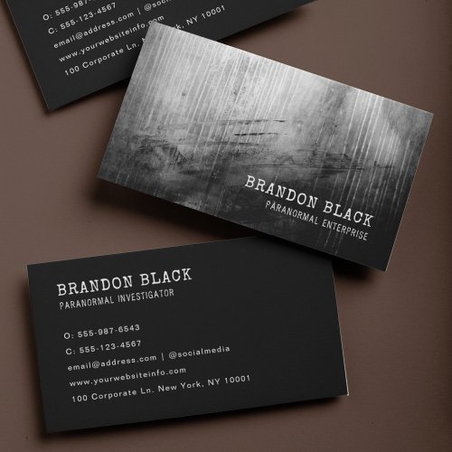 Trendy Black Minimalist Gothic Paranormal Grunge  Business Card