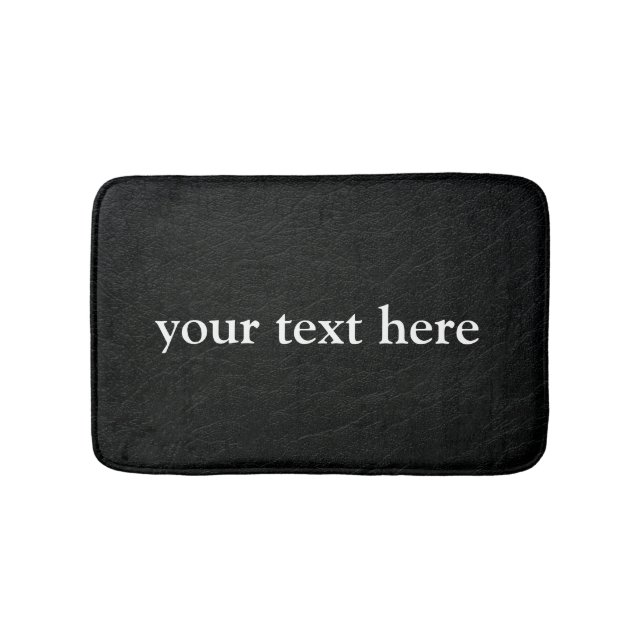 Trendy Black Monogrammed Stylish Bath Mat (Front)