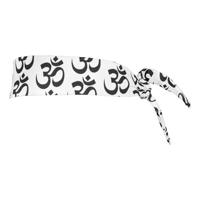Trendy Black Om Symbol Pattern Hair Tie Headband  (Rotate 90)