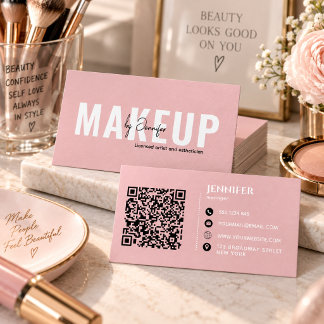 Trendy Black Pink & White Business Card