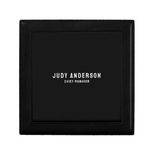 Trendy Black Professional Plain Modern Elegant Gift Box