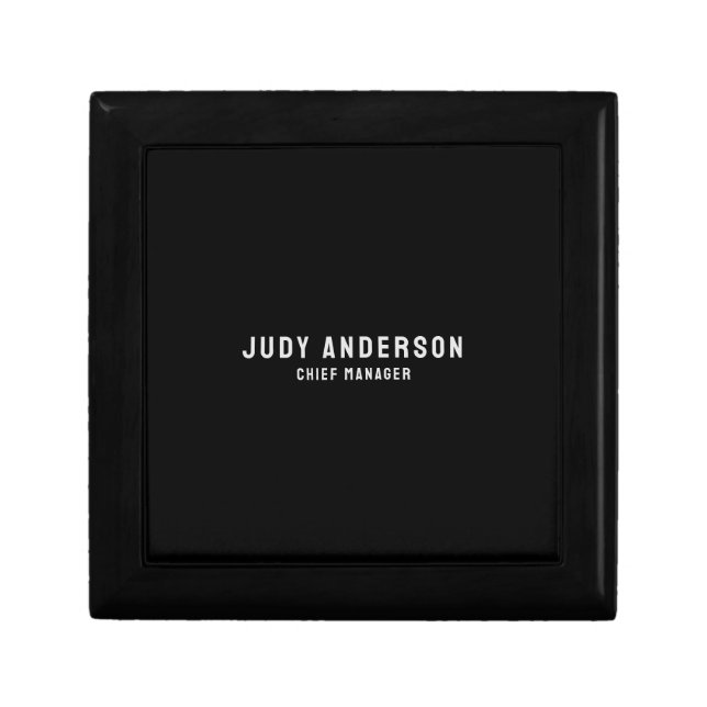 Trendy Black Professional Plain Modern Elegant Gift Box (Front)