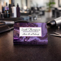 Trendy Black Purple Marble Hair Stylist