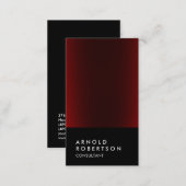 Trendy Black Red Consultant Business Card (Front/Back)