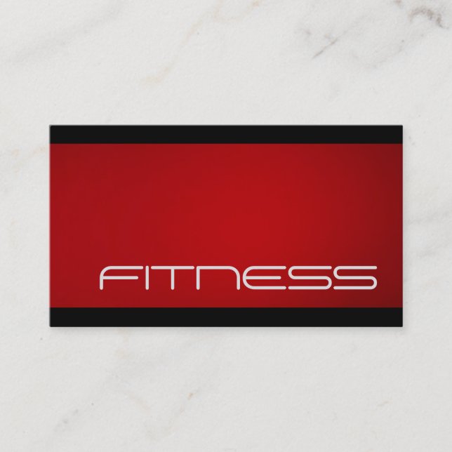 Trendy Black Red Fitness Sport Business Card (Front)
