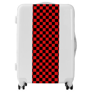 Trendy Black Red Plaid Suitcase