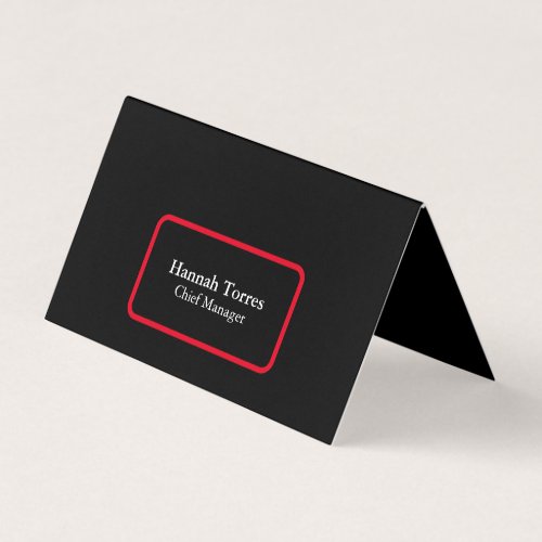 Trendy Black  Red Plain Creative Modern Business Card