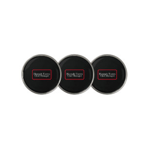 Trendy Black & Red Plain Creative Modern Golf Ball Marker