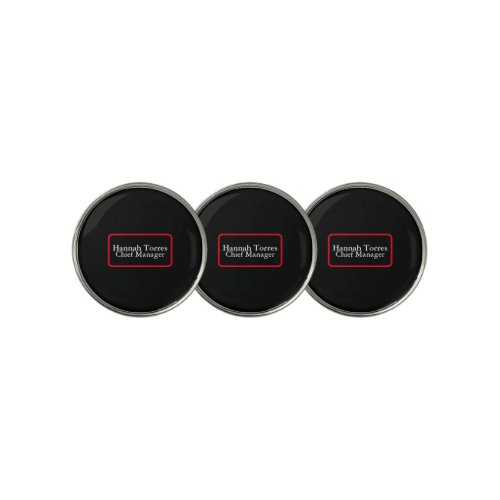 Trendy Black  Red Plain Creative Modern Golf Ball Marker