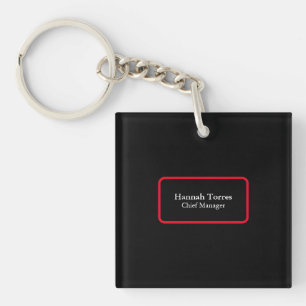 Trendy Black & Red Plain Creative Modern Keychain