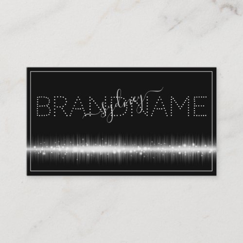 Trendy Black Silver Light Effect Modern Brandname Business Card