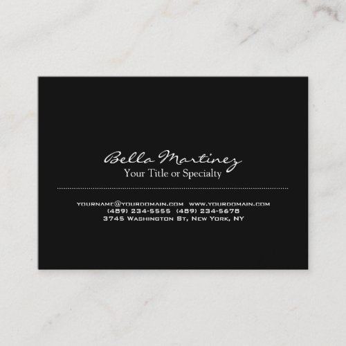 Trendy Black Special Unique Professional Business Card