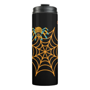 trendy black spider web thermal tumbler