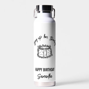 Trendy Black Tying Up Her Twenties 30th Birthday Water Bottle