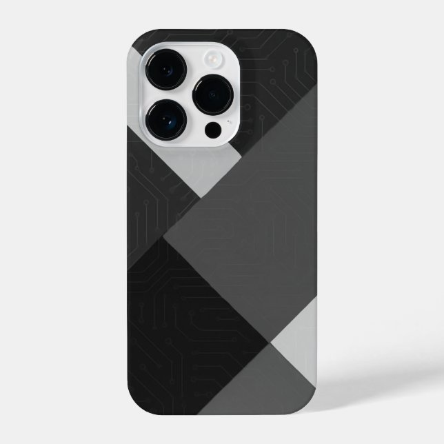 Trendy Black, White and Gray Patterned Phone Case (Back)