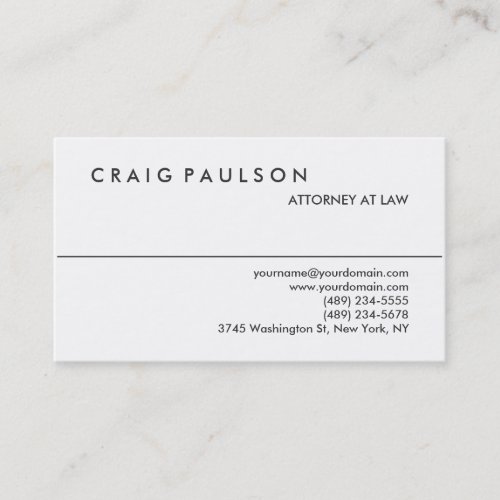 Trendy Black White Attorney at Law Business Card