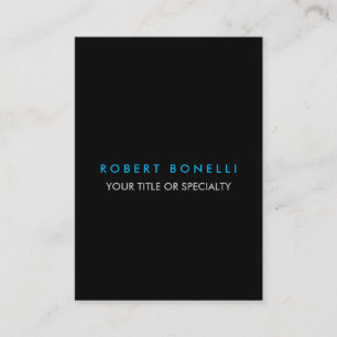 Trendy Black White Blue Minimalist Plain Business Card