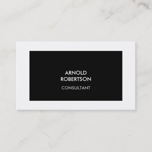 Trendy Black White Border Modern Business Card