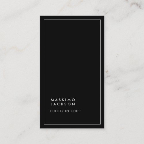 Trendy Black White Border Modern Business Card
