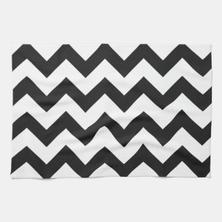 Trendy Black & White Chevron Pattern Towel
