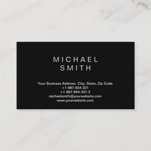 Trendy Black White Consultant Business Card (Front)