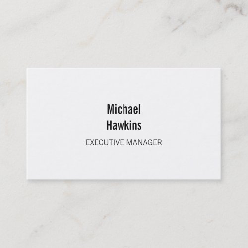 Trendy Black White Contemporary Executive Manager Business Card