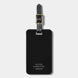 Trendy Black White Creative Unique Simple Plain Luggage Tag