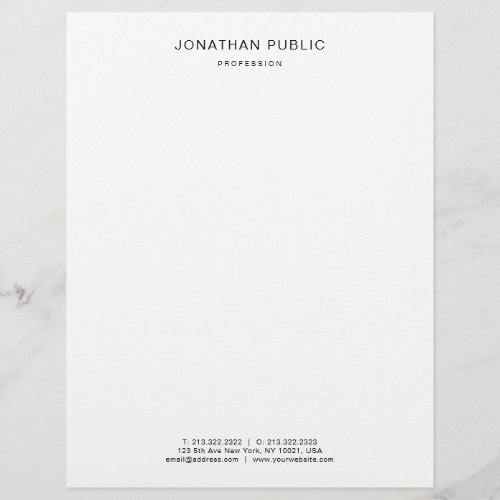 Trendy Black White Elegant Modern Simple Template Letterhead