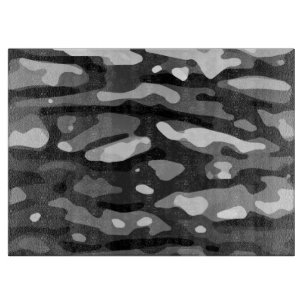 Trendy Black White Gray Abstract Pattern Cutting Board