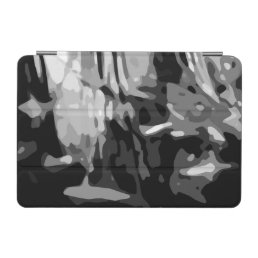 Trendy Black White Gray Abstract Pattern iPad Mini Cover