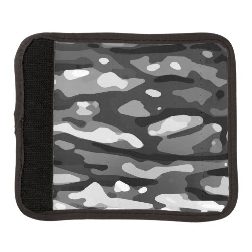 Trendy Black White Gray Abstract Pattern Luggage Handle Wrap