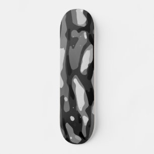 Trendy Black White Gray Abstract Pattern Skateboard