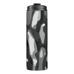 Trendy Black White Gray Abstract Pattern Thermal Tumbler