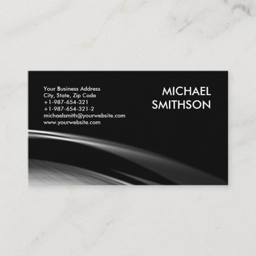 Trendy Black White Grey Pattern Business Card