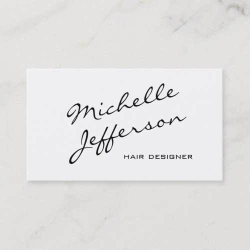 Trendy Black & White Hair Dresser Stylist Business Card