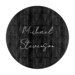 Trendy Black White Handwritten Minimalist Cutting Board