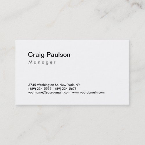 Trendy Black White Manager Business Card